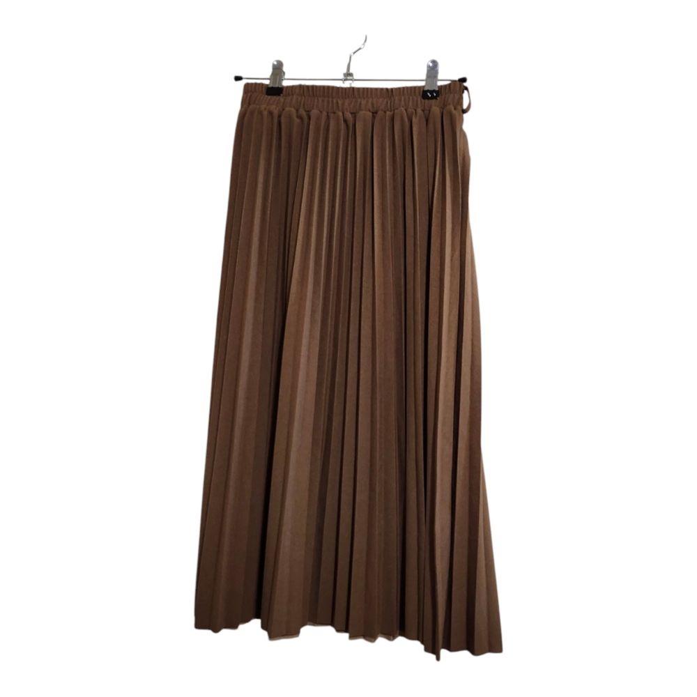 Elegant Brown Pleated Skirt